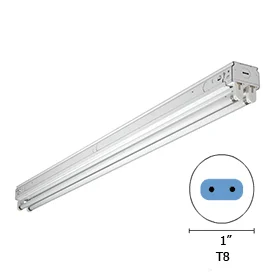 4 ft Narrow Fluorescent Strip Light, 2-Lamp T8, 120V