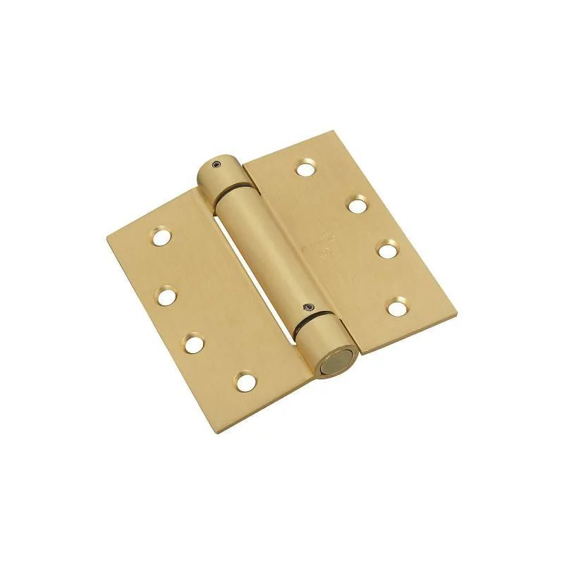 4 in Brass Spring Hinge, Flush/Full Inset, Adjustable Tension
