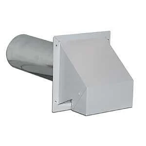 4 in Exhaust/Intake Vent Hood with Screen, White