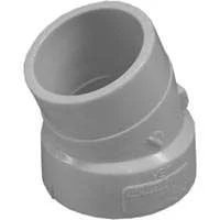 4 in PVC DWV Street Elbow 22-1/2 Deg Hub x Spigot Sch 40