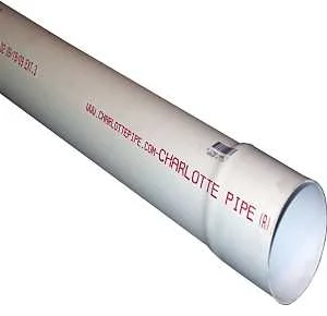 4 in x 10 ft Solid PVC Sewer Pipe with Belled End (ASTM D2729)