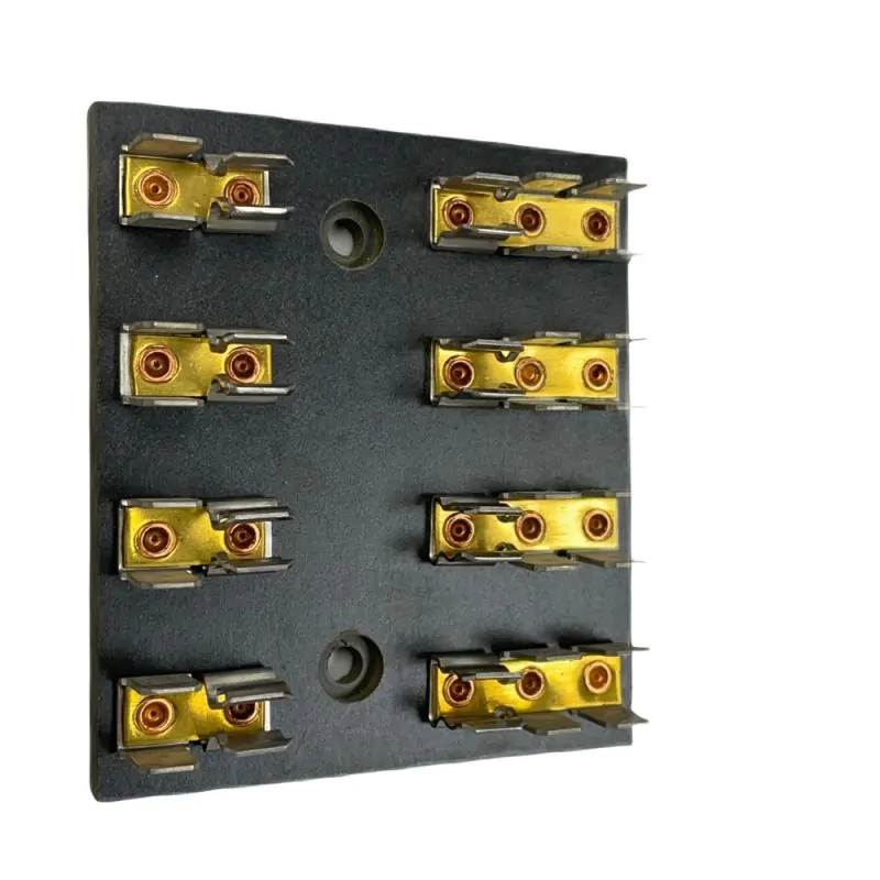 4 Position Fuse Block 1/4 x 1-1/4 3AG, AGC SURFACE MOUNT FUSE HOLDER BLOCK .250 Slide Type Terminals, 15A/115VAC, 10A/250VAC