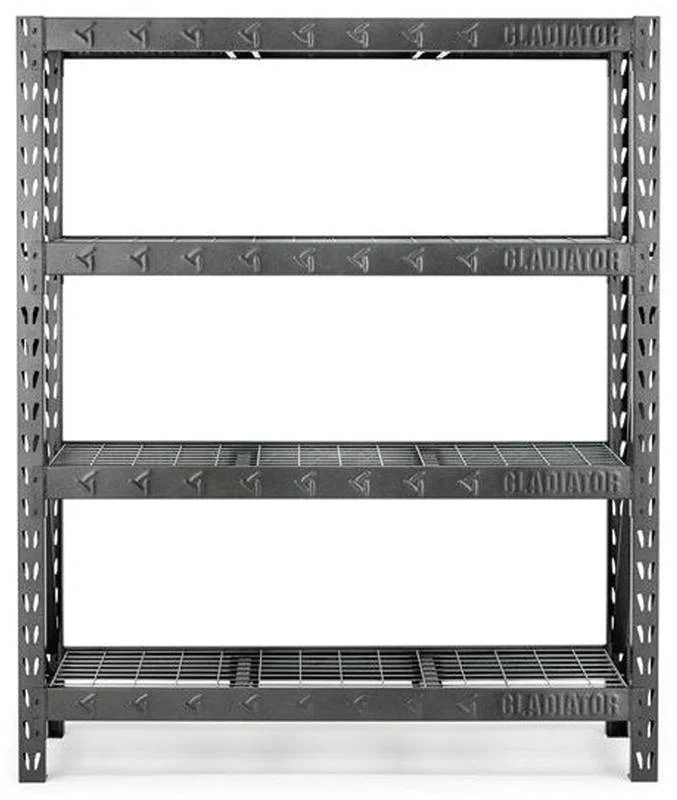 4-Tier Steel Rack Shelving, 60 in W x 18 in D x 72 in H, 7200 lb