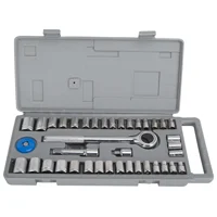 40-Piece Socket Set, 1/4 & 3/8 in Drive, Steel (SAE/Metric)