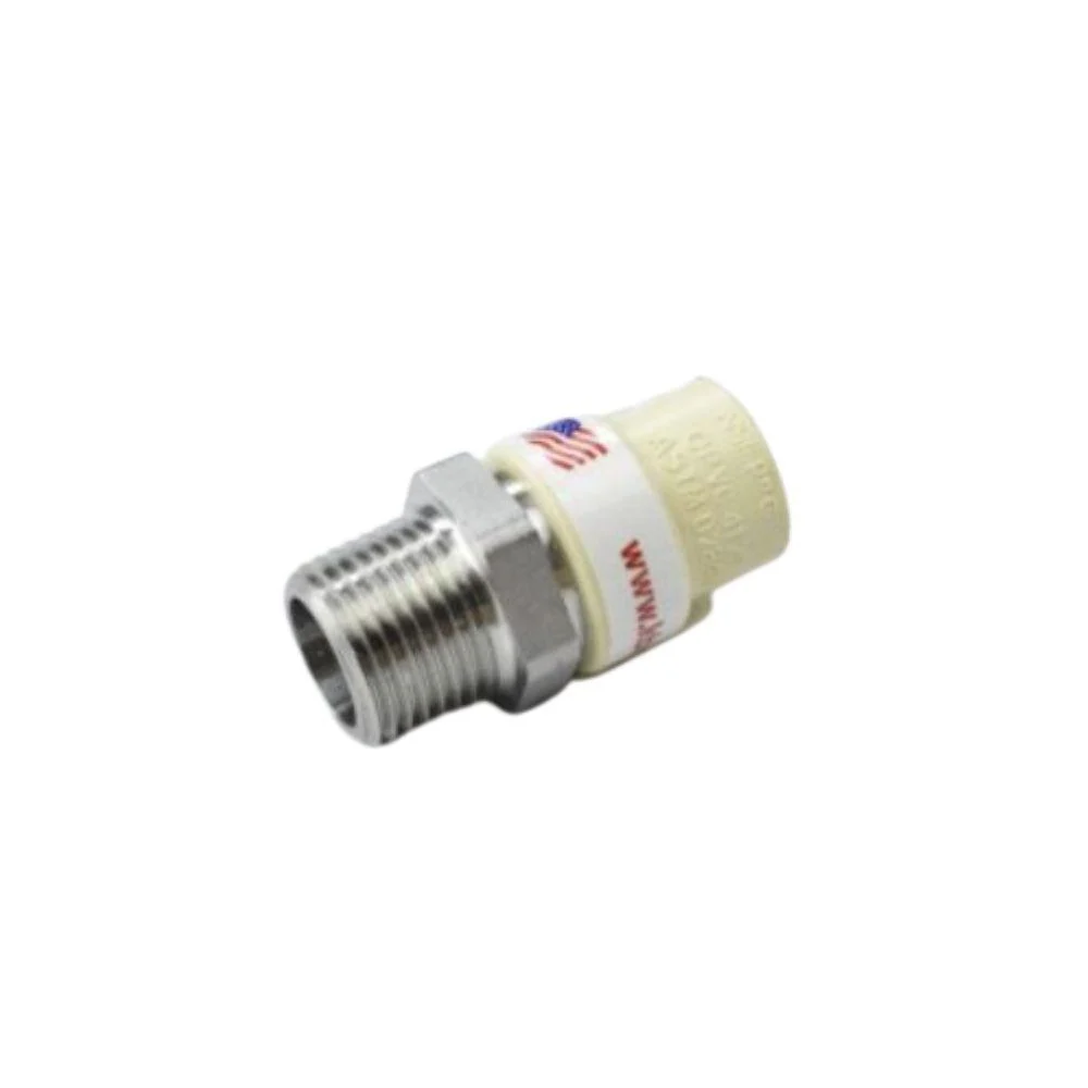 4136-005SS Spears Manufacturing 1/2" CTS CPVC Male Adapter - Transition with Stainless Steel Thread, Socket x SS Mipt