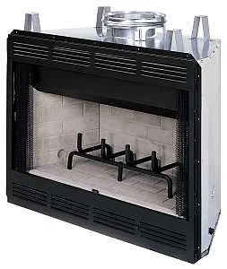 42 in Wood-Burning Louvered Fireplace, Textured Powder Coat Finish