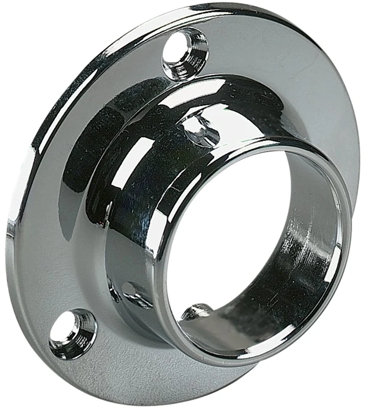 Chrome Closet Rod Flange for 1-5/16 in OD Rods (Closed End)