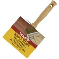 5-1/2 in Stain Brush White Bristle/Polyester Threaded Handle