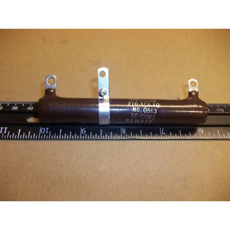 50 Ohm 50 Watt ADJUSTABLE Power Resistor, 4 inch x 5/8 inch OHMITE 0563 210-50K-40
