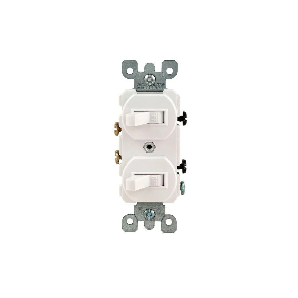 5224-2W Leviton Duplex Style Single-Pole / Single-Pole Combination Switch - White