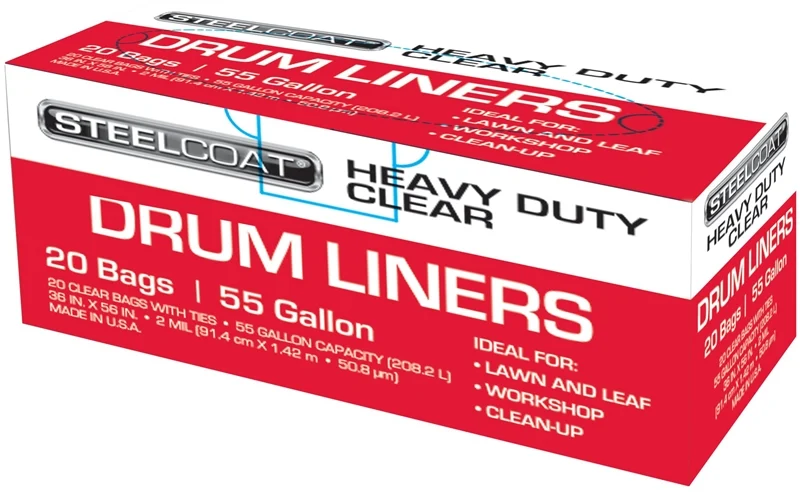 55 Gallon Clear 2 Mil Drum Liners (20/Box)
