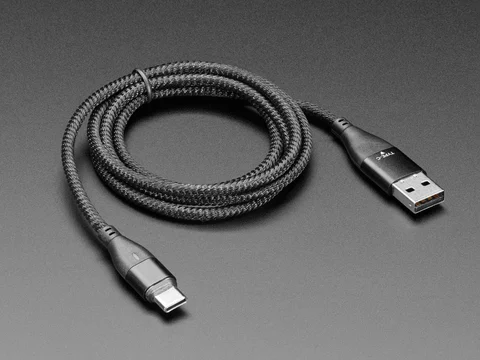 Black Woven USB A or Type-C to Type-C Cable with Magnetic Tip - 1 meter long