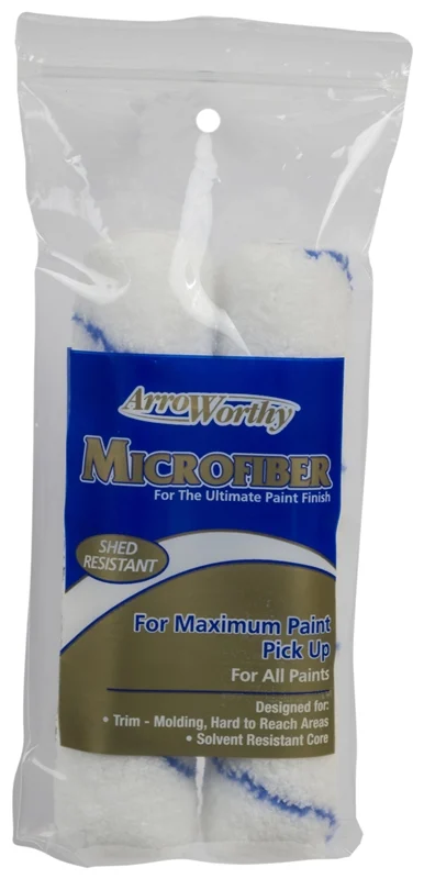6-1/2 in Microfiber Paint Roller Cover, 3/8 in Nap for Smooth Surfaces
