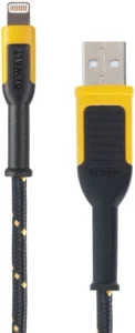 6 ft Reinforced Lightning to USB Charging Cable, Black/Yellow