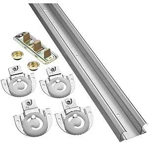 60 in Galvanized Bypassing Sliding Door Hardware Kit, 60 lb Load