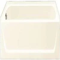 60x30 Left Drain Rectangular Bathtub, White Vikrell, 44 Gallon