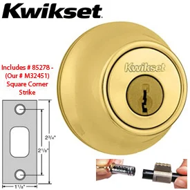 660 Series Single Cylinder Deadbolt Polished Brass