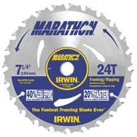 7-1/4 in 24T Carbide Circular Saw Blade, Thin Kerf, 5/8 in Arbor