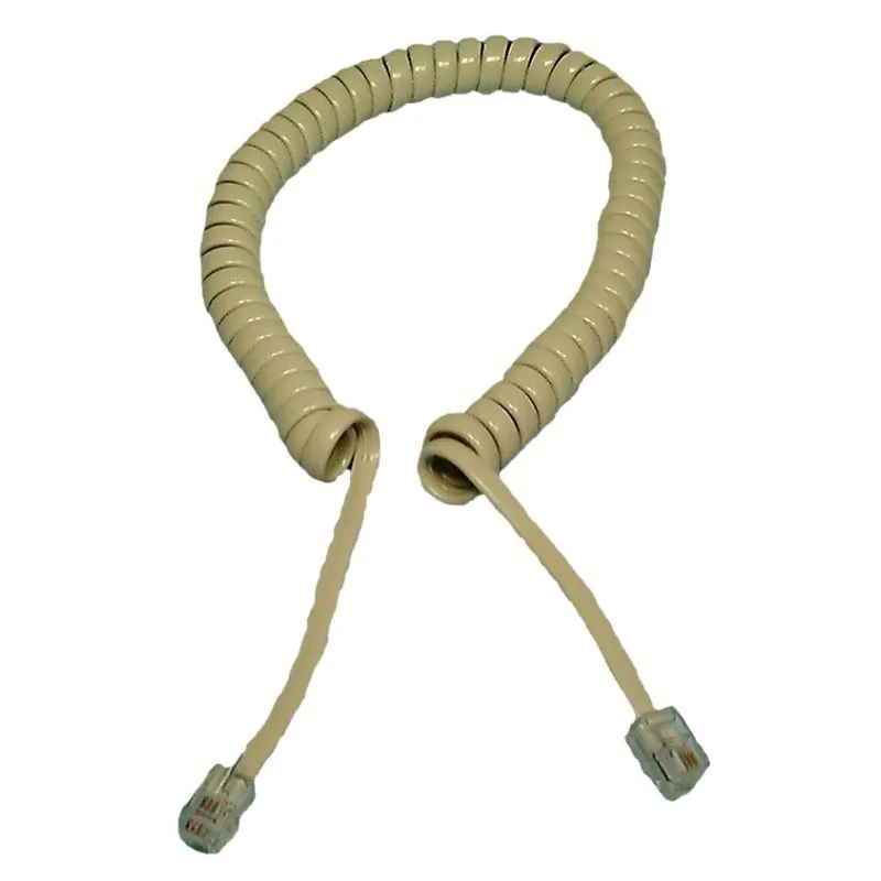 7 ft MODULAR PHONE CABLE BEIGE COIL CORD
