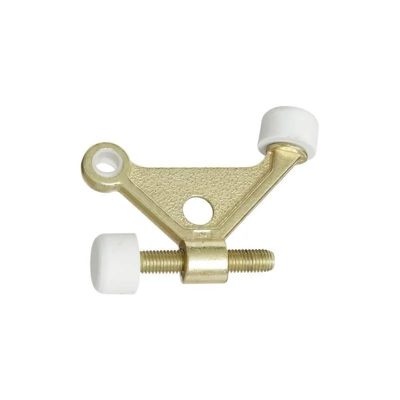 Adjustable Hinge Pin Door Stop Bright Brass 1-7/8 in Projection