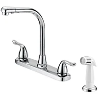 8 in. 2-Handle Kitchen Faucet with Side Spray, Chrome Finish