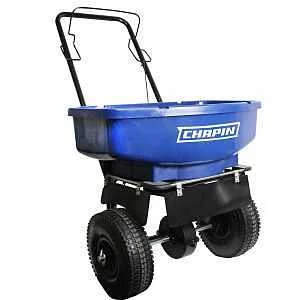 80 lb Salt & Ice Melt Spreader with Baffles and Grate Cover