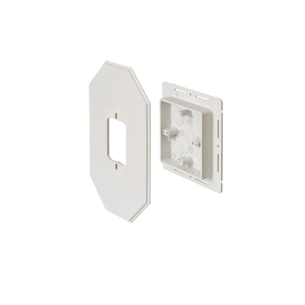 8091F Arlington Industries White Nail-On Plastic Siding Box Kit, 24-1/2 Cubic" Box with Flange, 2 Gang