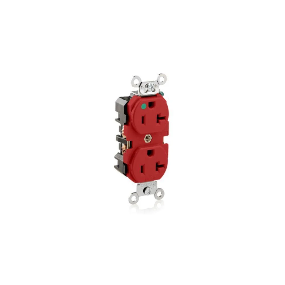 8300-R Leviton Duplex Receptacle, 20 Amp, 125 Volt - Red