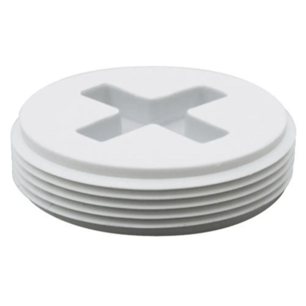 878-40 Sioux Chief Slotted Polypro Flush Plug, 4" with Threaded Brass Insert