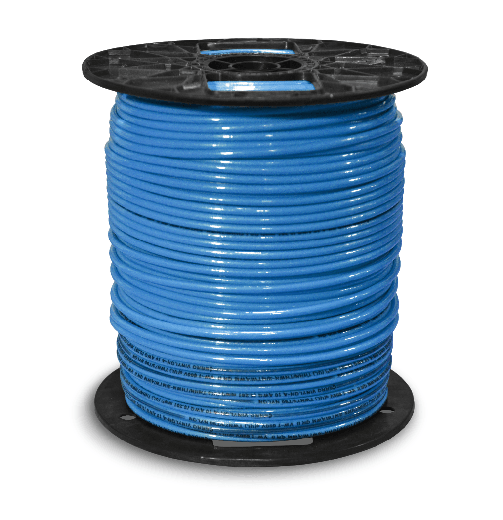 8GA. STRANDED COPPER BLUE THHN WIRE (500FT COIL)