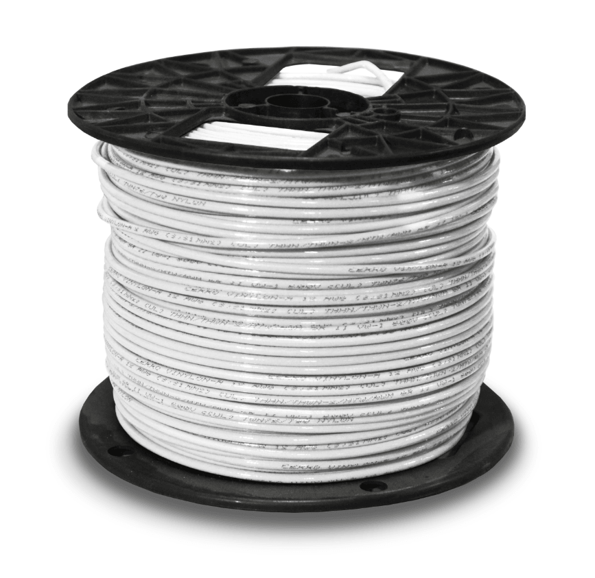 8GA. STRANDED COPPER WHITE THHN WIRE (500FT COIL)