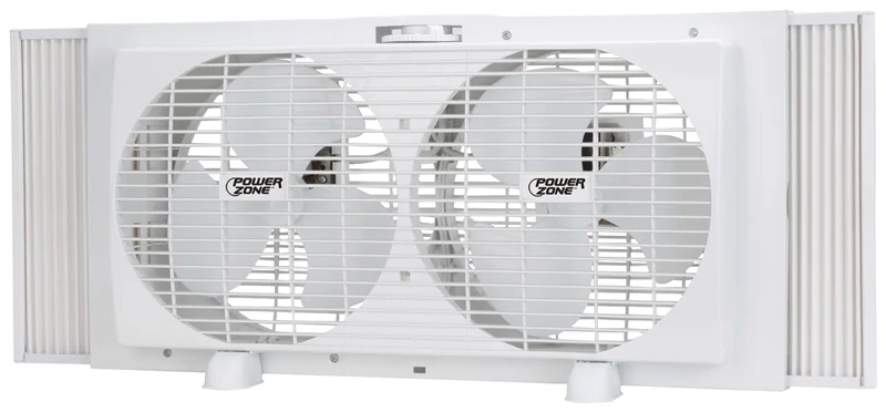 9 in White 2-Speed Reversible Window Fan, 120V