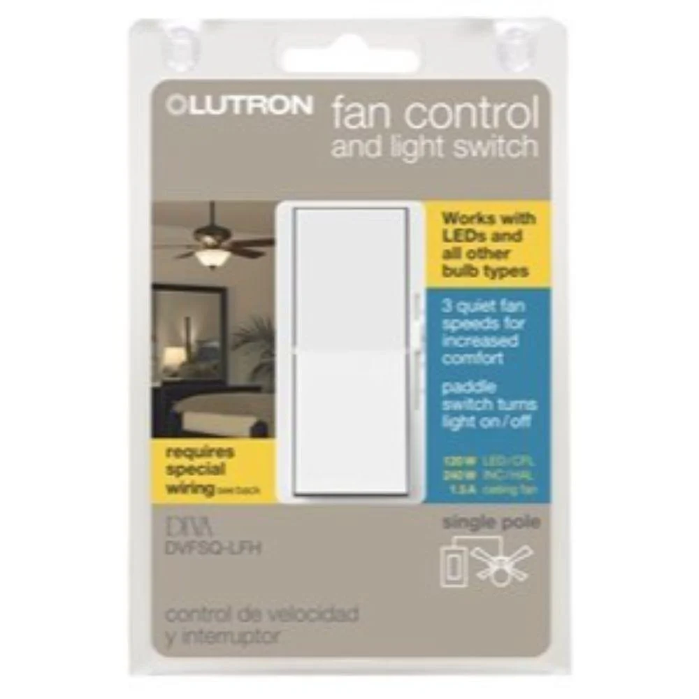 WHITE FAN & LIGHT SWITCH