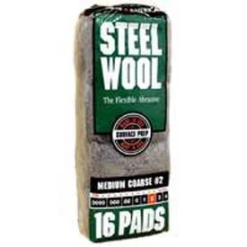 Homax Steel Wool Pads Grade #3 Coarse, 16-Pack