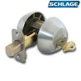 Schlage B62N Single Cylinder Deadbolt, Satin Chrome (626)