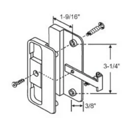 14-96 Patio Screen Door Latch - Black