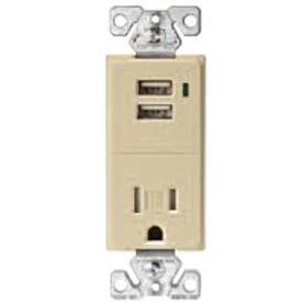 Eaton () TR7740V-K Combination USB Charger with Tamper-Resistant Receptacle, Ivory
