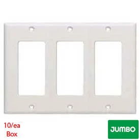 Mulberry Metal White Jumbo 3-Gang GFCI Decorator Steel Wall Plate