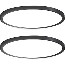 INTERNATIONAL IMPORT 12" LED Flush Mount Light Fixture Black 3CCT 2/PK