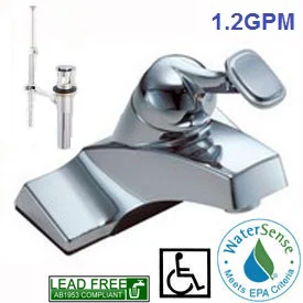 VE-500C Single Handle Lavatory Faucet with Pop-Up Drain, Chrome Finish