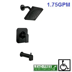 Genta Single-Handle Tub and Shower Faucet with Valve in Matte Black