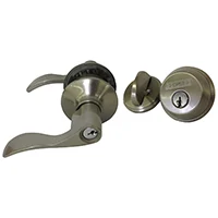 Accent Keyed Entry Lever & Deadbolt Combo Lock, Satin Nickel