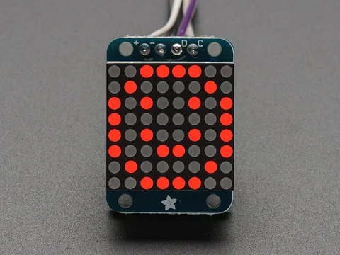 Adafruit Mini 8x8 LED Matrix w/I2C Backpack - Red