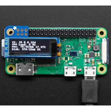 Adafruit PiOLED - 128x32 Monochrome OLED Add-on for Raspberry Pi
