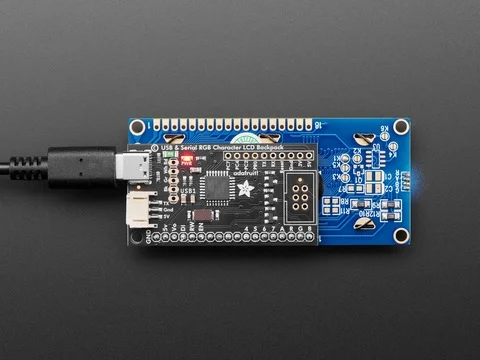 Adafruit USB + Serial LCD Backpack Add-On with Cable