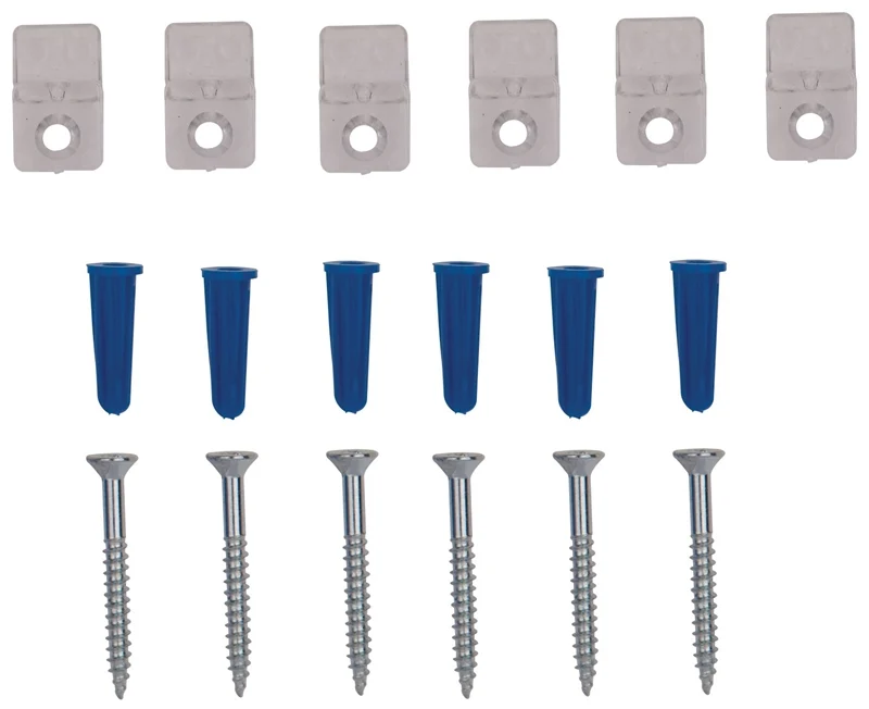 Adjustable Plastic Mirror Holder Kit (6-Piece)