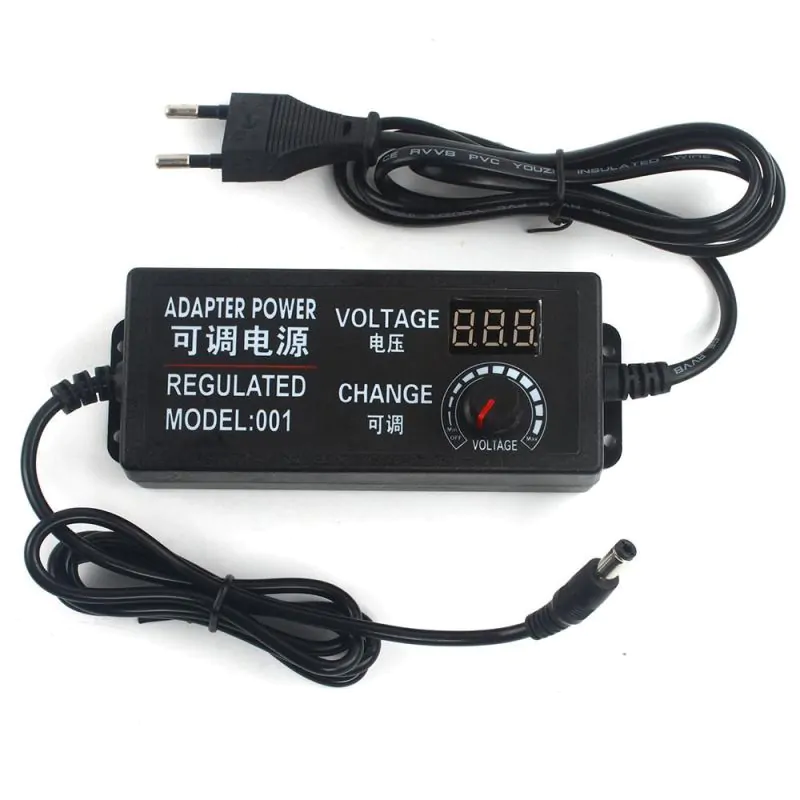 ADJUSTABLE VARIABLE UNIVERSAL, DC POWER SUPPLYVOLT 3-12V 5A 2.5x5.5mm Plug