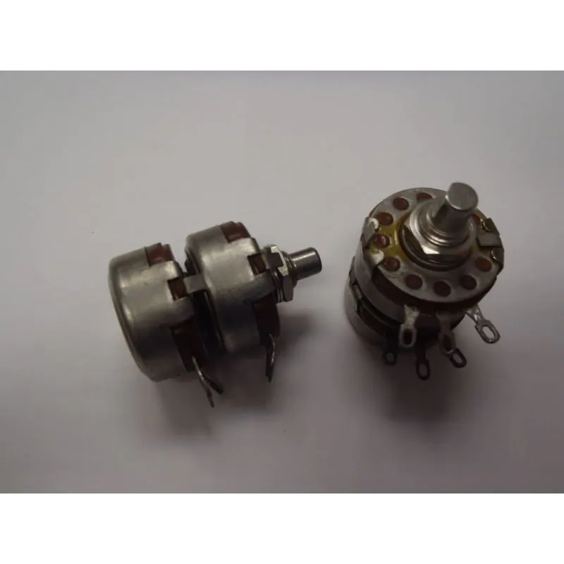 Allen Bradly Dual Gang Potentiometer, Audio Taper,1/4 inch X 1/4 inch Shaft, VR100, VR-100 TYPE J