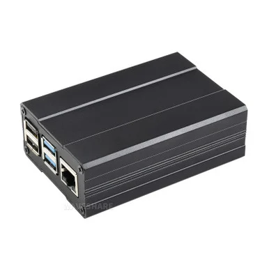 Aluminum Chamfered Design Case for Raspberry Pi 4B, Black
