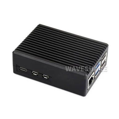 Aluminum Stripe Grooved Case For Raspberry Pi 5, Built-In Cooling Fan And Heatsinks